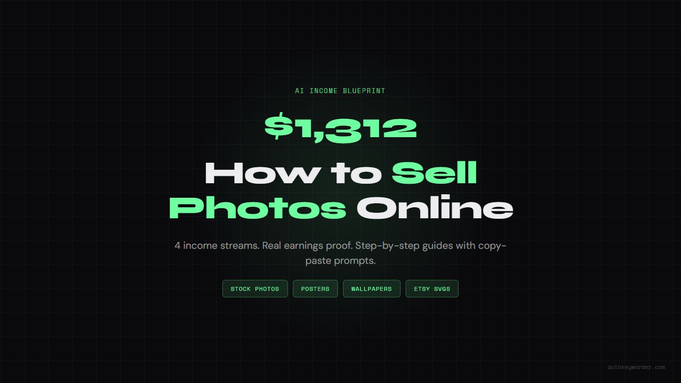 How to Sell Photos Online: 4 Income Streams From Images (2026)